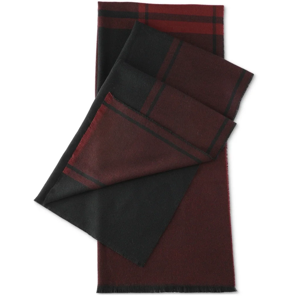 Alfani Men Plaid Scarf Maroon/Black One Size